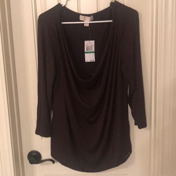 Michael Kors Tops - NWT Michael Kors Brown Draped Top
